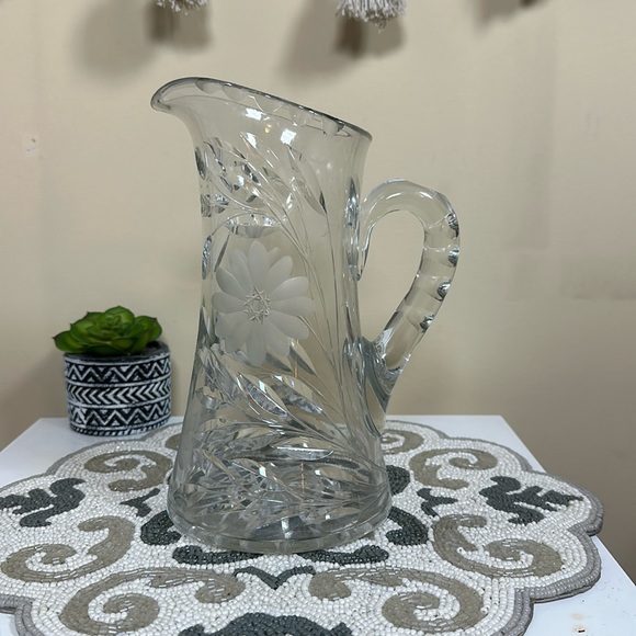 other Other - Vintage crystal cut glass pitcherprisim